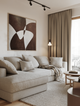 Projekt mieszkania w Warszawie - Projekt salonu