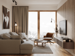 Projekt mieszkania w Warszawie - Projekt salonu