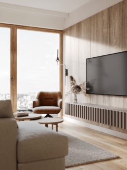 Projekt mieszkania w Warszawie - Projekt salonu