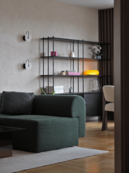 Projekt mieszkania na Żoliborzu - Projekt salonu